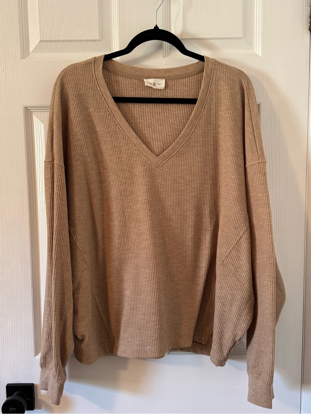 Loft Lou & Grey Heathered Upstate Waffle V-Neck Top